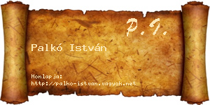 Palkó István névjegykártya